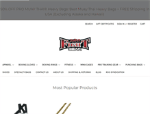 Tablet Screenshot of profightgear.com